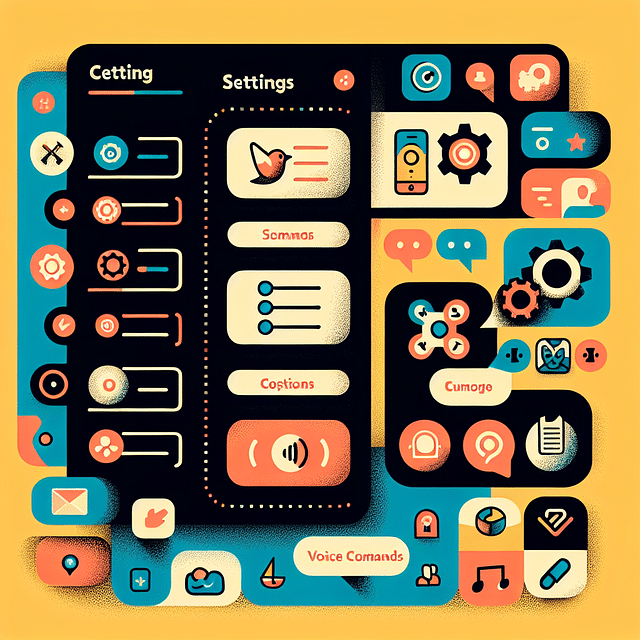 settings menu of a voice recognition app showing options for custom commands