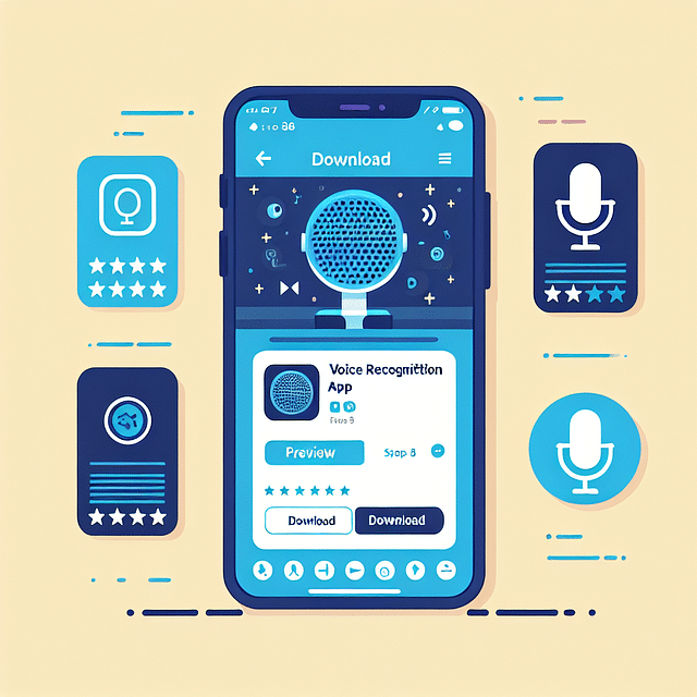 smartphone screen displaying the download page of a voice recognition app in an app store