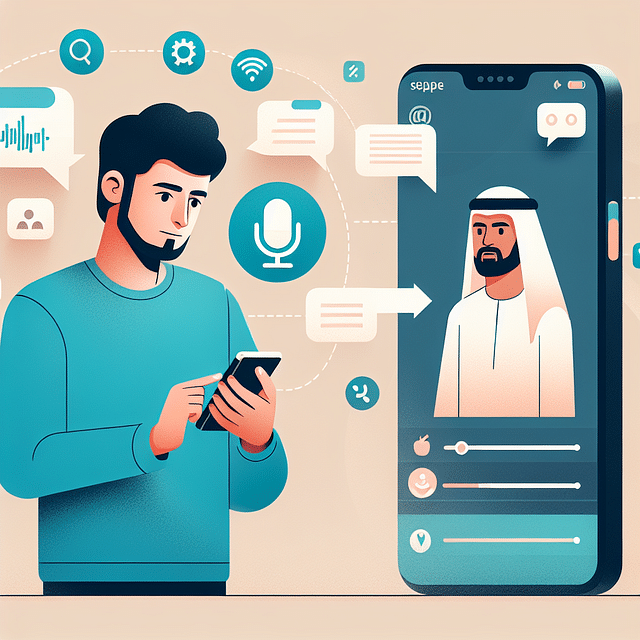 person accessing online help resources for voice recognition software on their mobile device