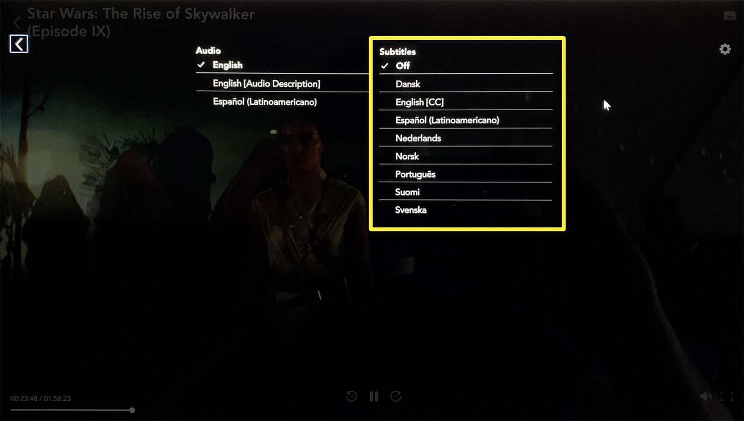 Disney+ audio description